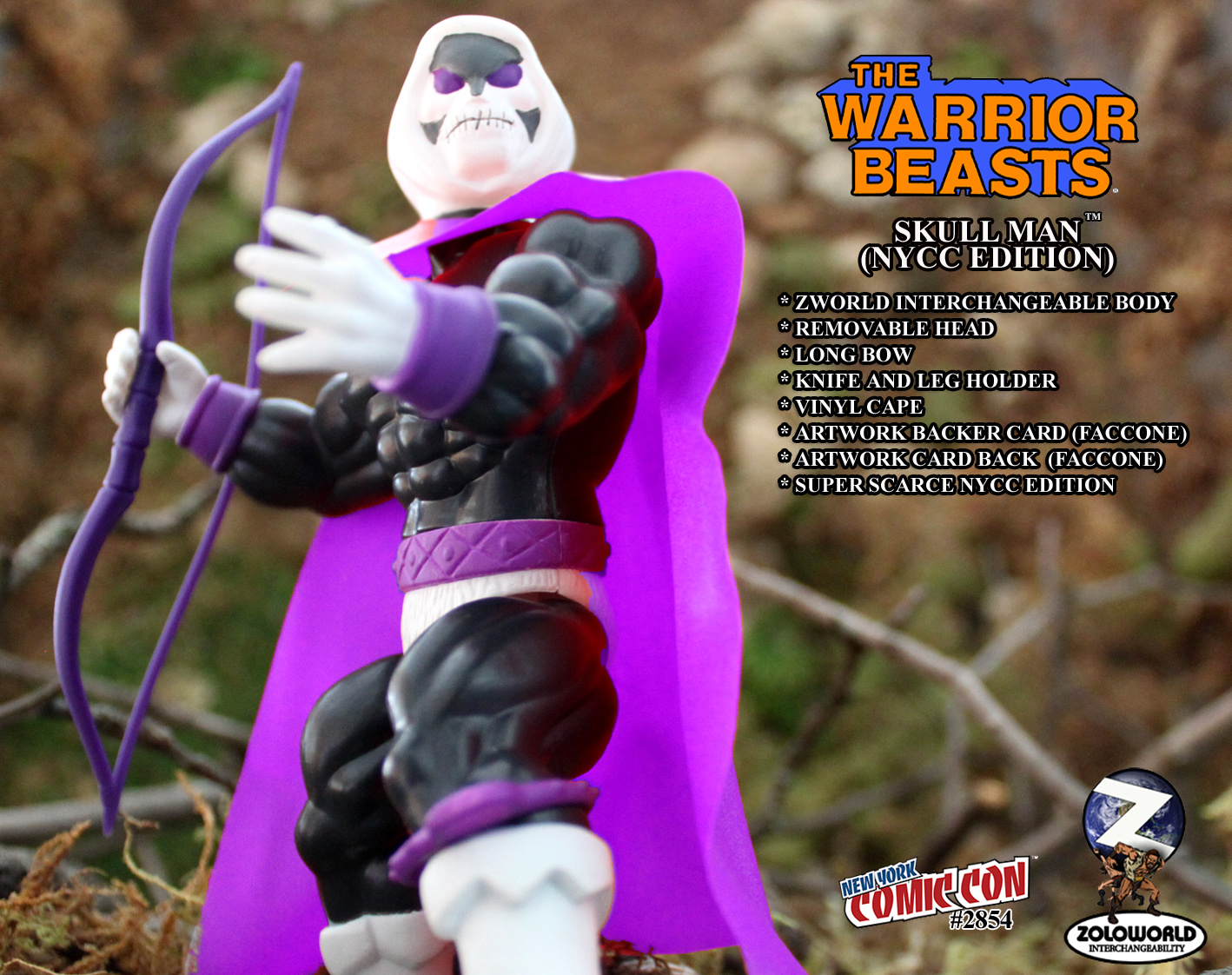 NYCC 2018 EXCLUSIVE WARRIOR BEASTS SKULL MAN Action Figure - Click Image to Close